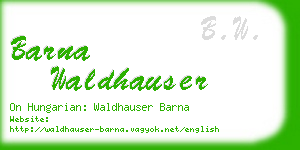 barna waldhauser business card